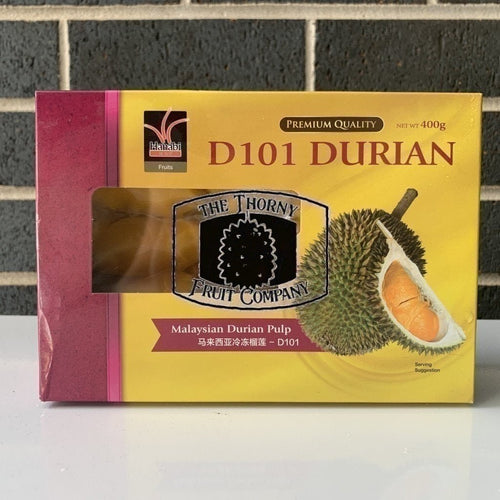 D101 Frozen Durian pulp 400g box - The Thorny Fruit Co