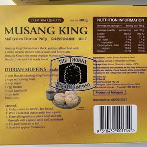 Musang King D197 Frozen Durian pulp 400g box - The Thorny Fruit Co