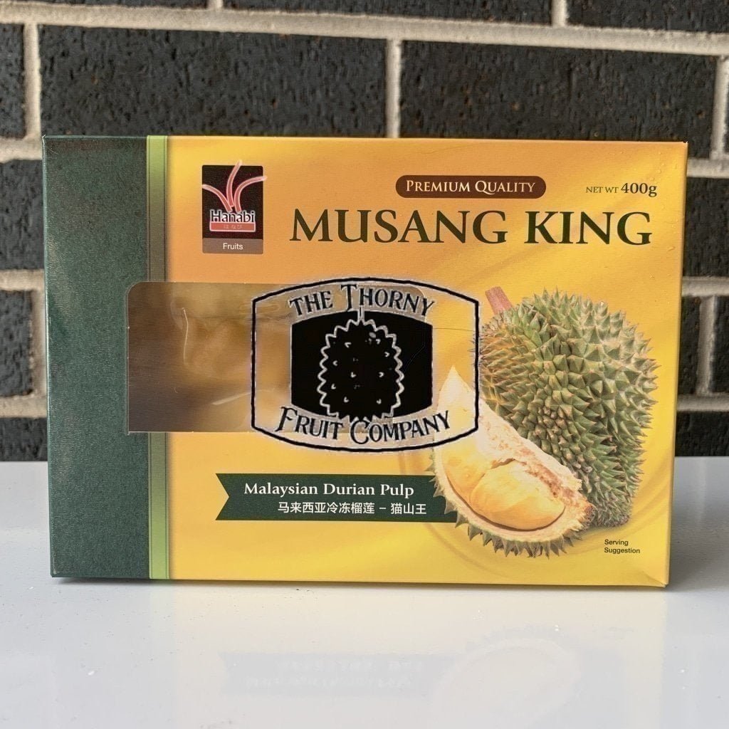 Musang King D197 Frozen Durian pulp 400g box - The Thorny Fruit Co