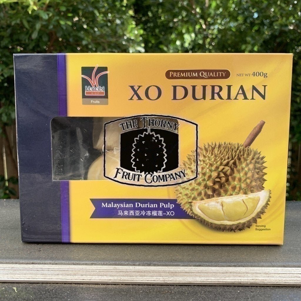 XO Frozen Durian pulp 400g box - The Thorny Fruit Co